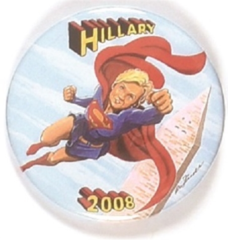 Hillary 2008 Supergirl Pin