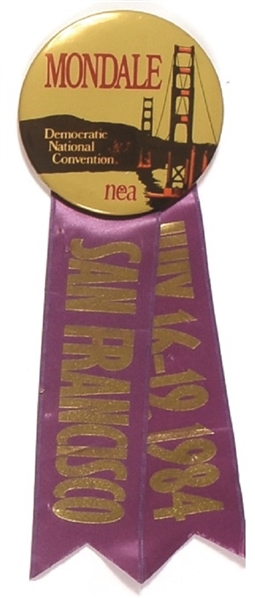 Mondale Golden Gate Bridge 1984 Convention Pin, Ribbon