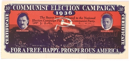 Communist Party 1936 Certificate