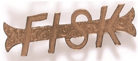 Fisk Prohibition Party Brass Pin