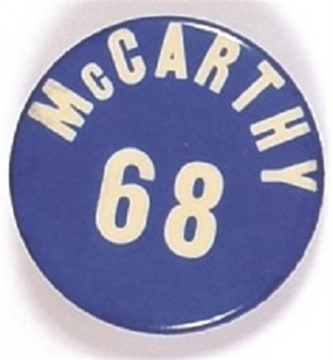 McCarthy 68 Blue and White Celluloid