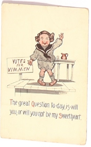 Suffrage Sweetheart Postcard