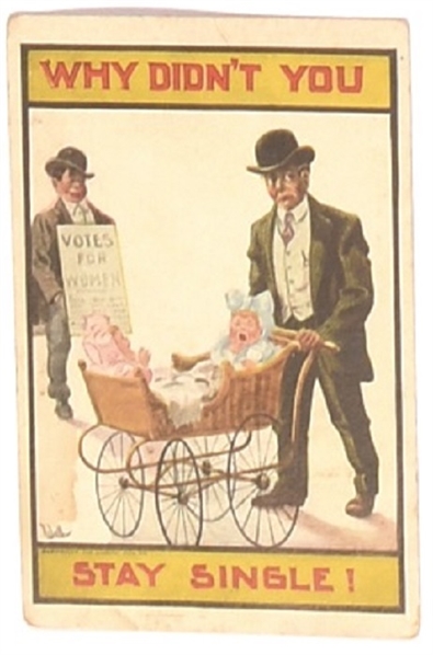 Anti Suffrage Stay Single Postcard