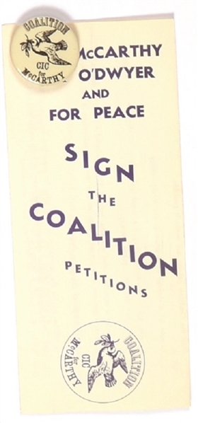 McCarthy, ODwyer Sign the Petition New York Pamphlet, Pin