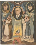 Wilson Over the Top With Uncle Sam Poster
