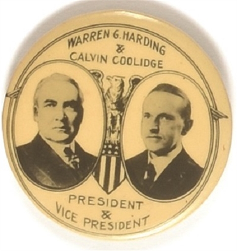 Harding, Coolidge Rare Eagle and Shield Jugate