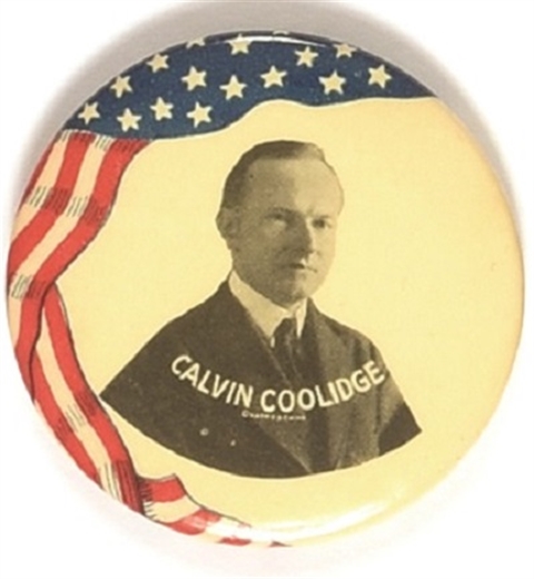 Calvin Coolidge Flag Celluloid