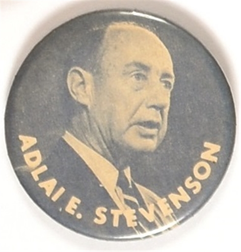 Adlai E. Stevenson Rare Blue and White Celluloid