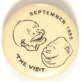 Eisenhower, Khrushchev the Visit Caricature Pin