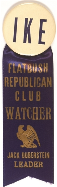 Ike Flatbush Republican Club Watcher Ribbon