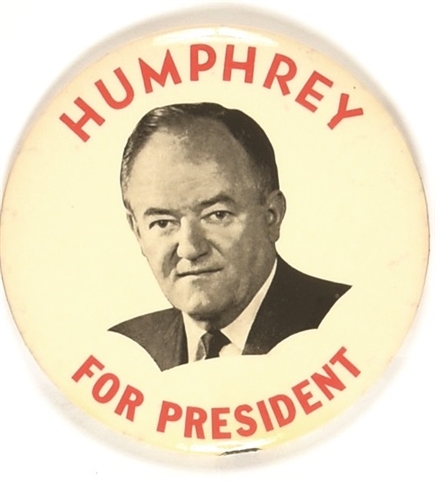 Humphrey for President Rare Larger Size Celluloid