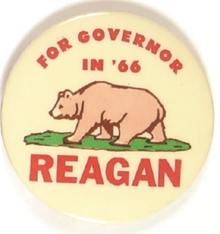 Reagan for Governor California Bear 1966  Pin