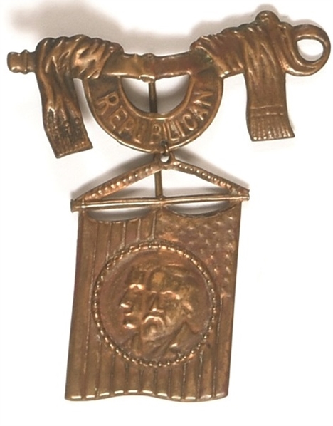 Harrison, Morton Republican Pin