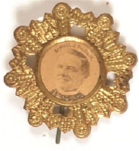 Tilden Scarce Brass Pinback