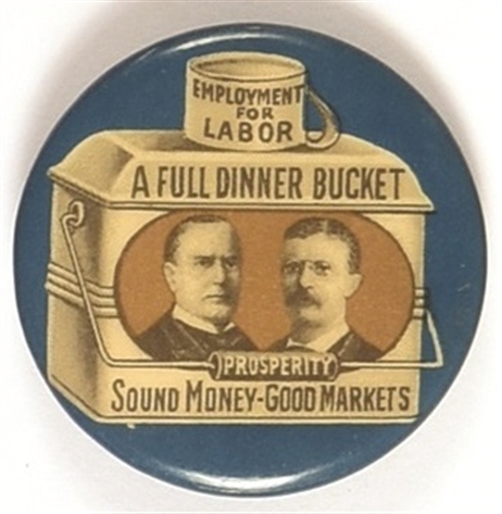 McKinley, Roosevelt Blue Dinner Bucket, No Pince Nez String