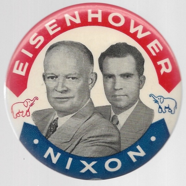 Eisenhower and Nixon Elephants Pin 