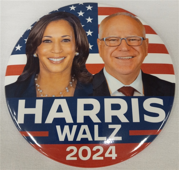 Harris, Walz Flag 6 Inch Celluloid