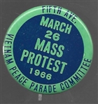 Vietnam Peace Parade Committee 1966 Protest Pin 