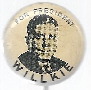 Willkie for President Litho Picture Pin 