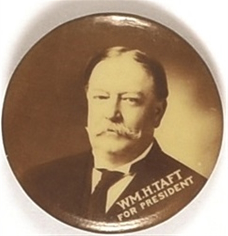 William Howard Taft Sepia Celluloid