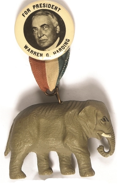 Harding for President Pin and Elephant