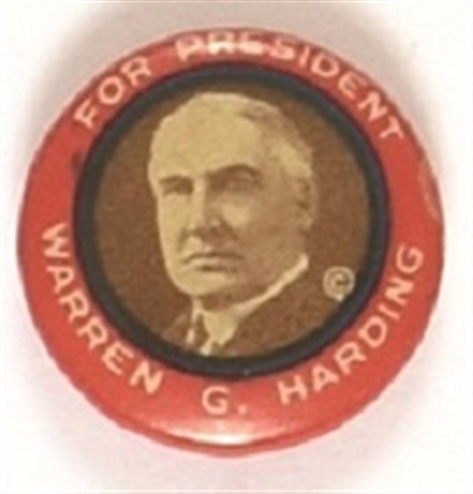 Harding Red Border Celluloid