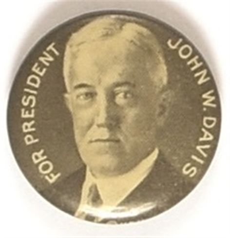 Davis for President 1924 Celluloid