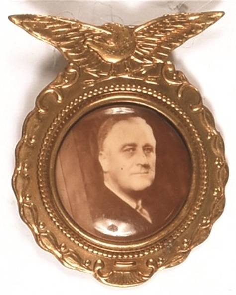 Roosevelt Sepia Celluloid With Metal Eagle Frame