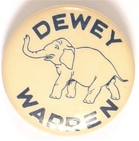 Dewey and Warren GOP Elephant Celluloid