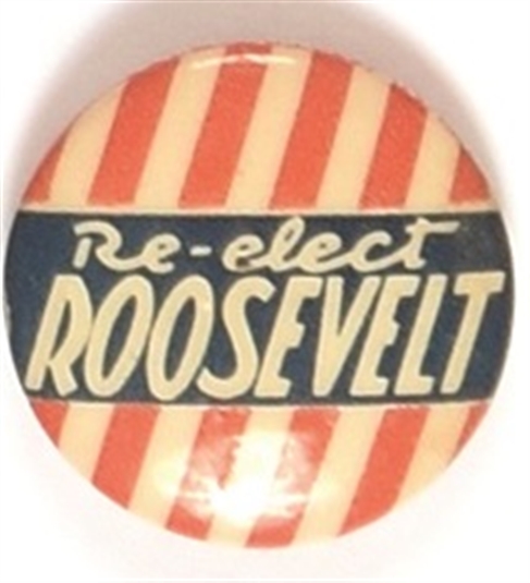 Franklin Roosevelt Red, White Stripes Celluloid