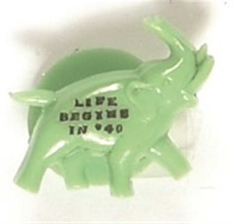 Willkie Green Elephant Plastic Stud