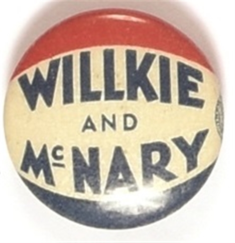 Willkie, McNary Unusual Lettering Celluloid