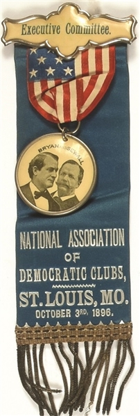 McKinley, Hobart 1896 Democratic Clubs Ribbon