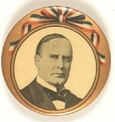 William McKinley Ribbon Design Celluloid