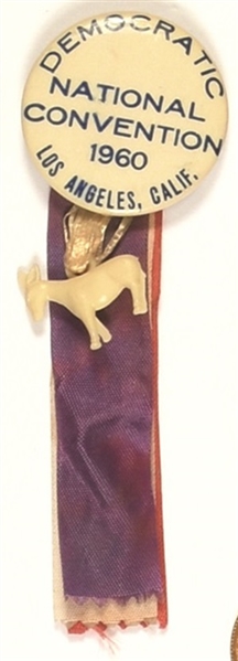 JFK National Convention Pin, Ribbons, Donkey