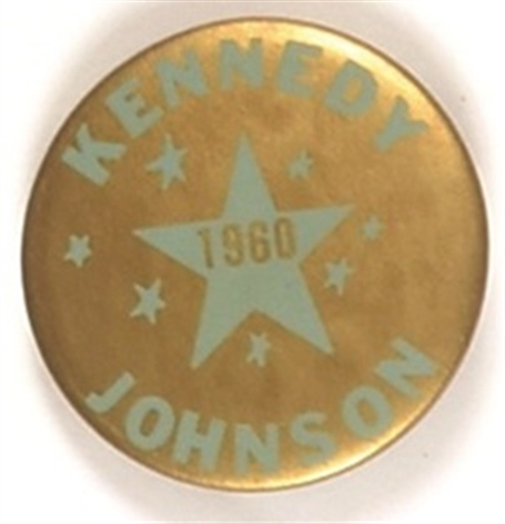 Kennedy, Johnson Blue and Gold Celluloid