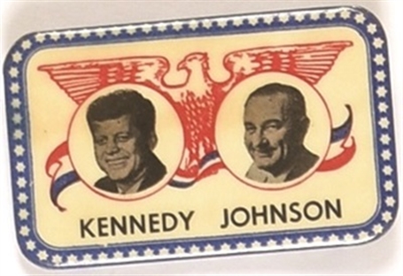 Kennedy, Johnson Rectangular Celluloid