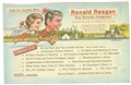 Ronald and Nancy Reagan Cartoon Postcard