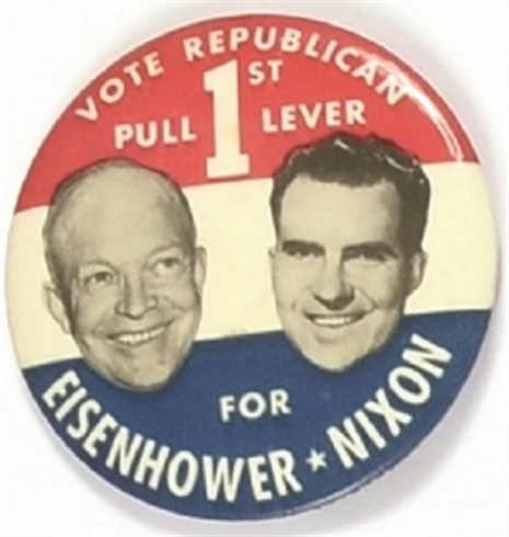 Eisenhower, Nixon Pull 1st Lever