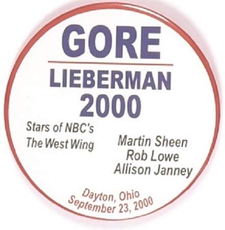 Gore, Lieberman Dayton Celebrities Pin