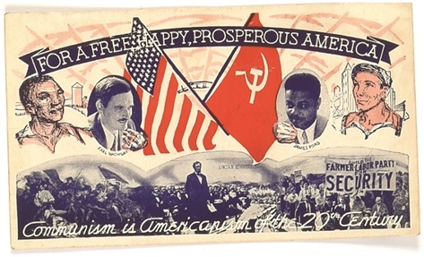 Browder, Ford Communist Campaign Postcard