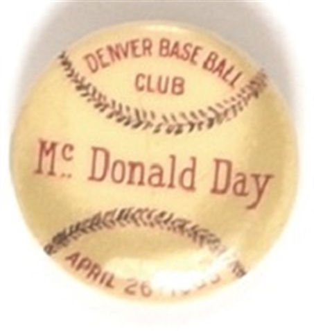 Denver Baseball Club McDonald Day