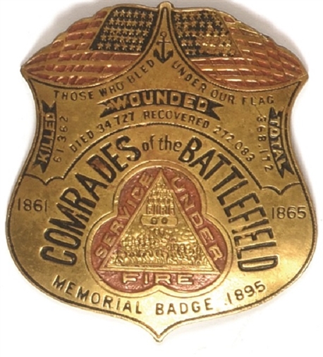 GAR Service Under Fire Memorial Badge