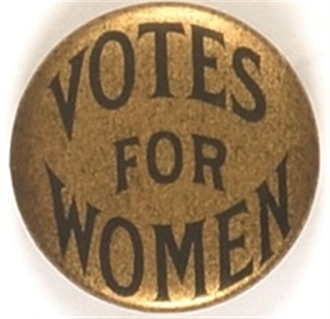 Votes for Women Black and Gold Celluloid