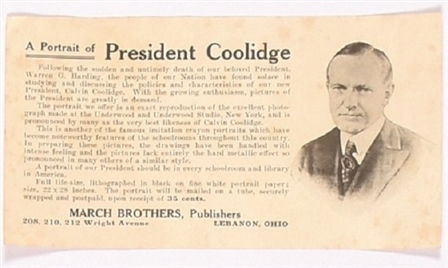 Coolidge Portrait Advertisement