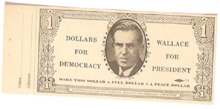 Henry Wallace Dollars for Democracy 