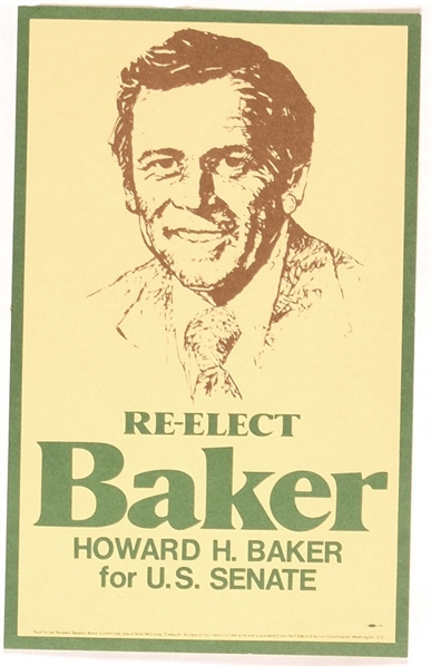 Howard Baker Tennessee Election Card