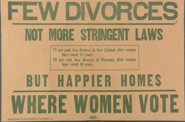 Few Divorces! Suffrage Poster