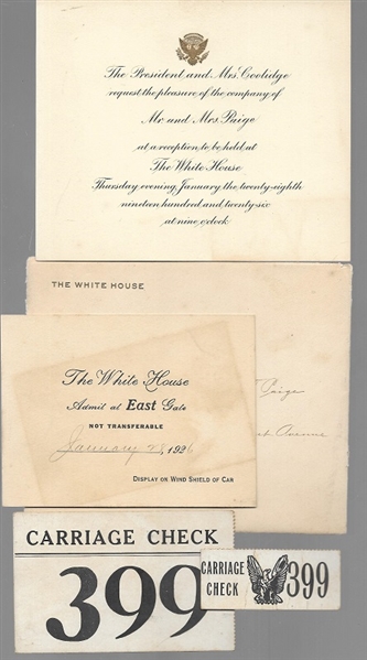 Coolidge White House Reception Invitation