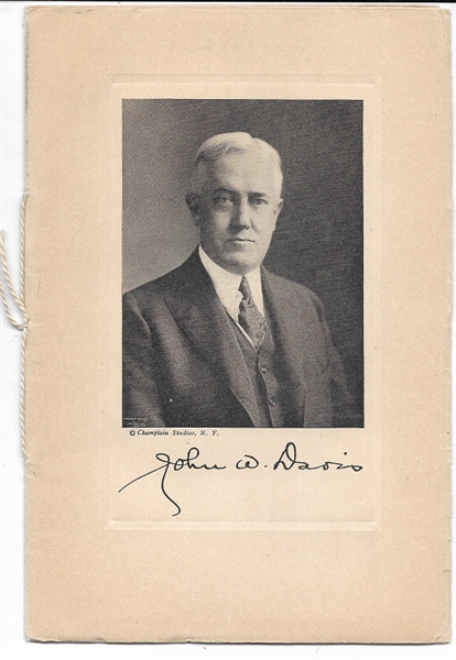 John W. Davis Notification Booklet